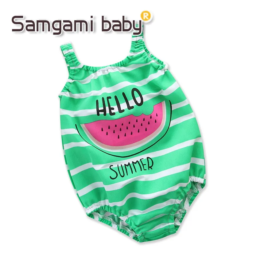 Летняя одежда SAMGAMI для маленьких девочек детские купальники с принтом арбуза