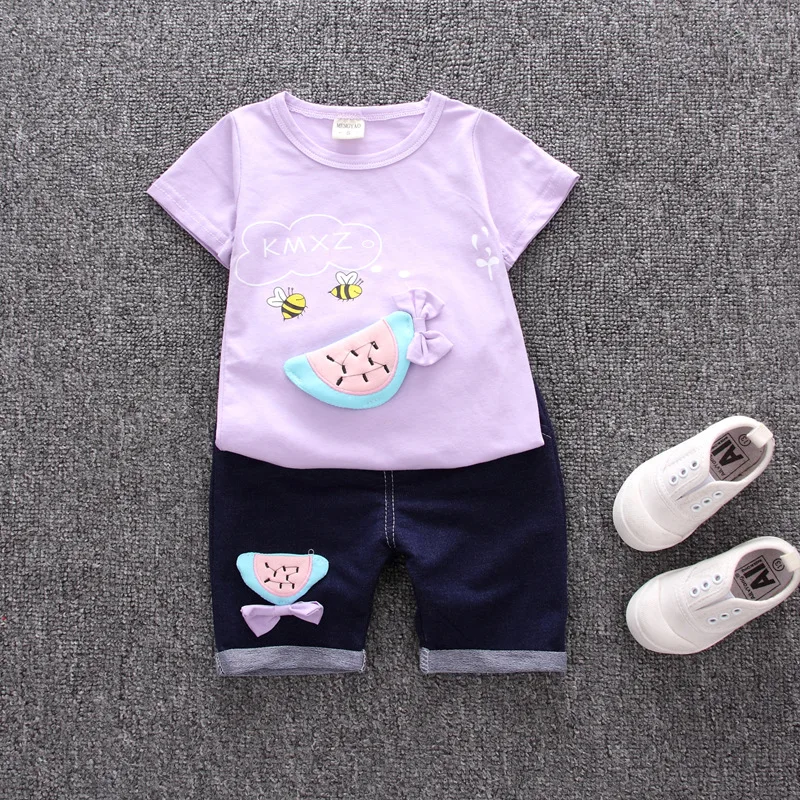 Комплект из 2 предметов летний комплект одежды для маленьких девочек комплекты