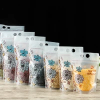 ferimo 50pcs transparent food stand up pouch snacks sealed packaging bags flower tea nuts dried fruit longan ziplock bags