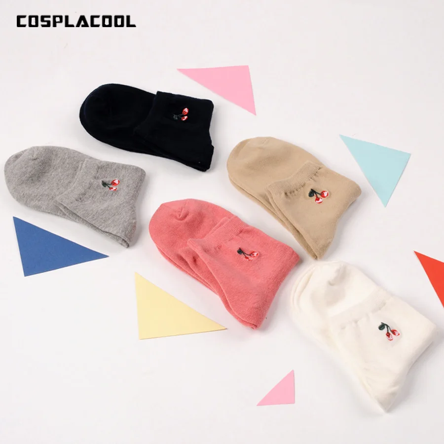 Носки женские хлопковые с вышивкой 5 цветов|womens cotton socks|socks harajukucotton socks |