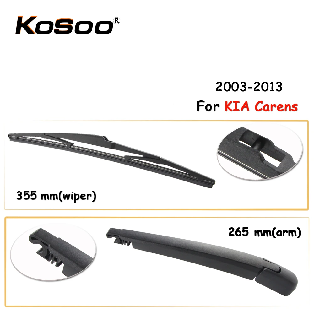 

KOSOO Auto Rear Car Wiper Blade For KIA Carens,355 mm 2003-2013 Rear Window Windshield Wiper Blades Arm,Car Styling Accessories