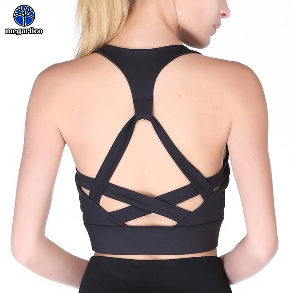 Quick Dry Running Yoga Bra Top Women Back Workout Sport Brassiere Anti-sweat Nylon Fitness Halter Wireless | Спорт и развлечения