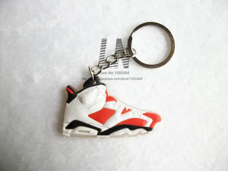 Мини силиконовый Jordan 6 брелок сумка очарование женщины мужчины дети брелок подарки тапки держатель для ключей кулон аксессуары брелок на ключи в виде обуви