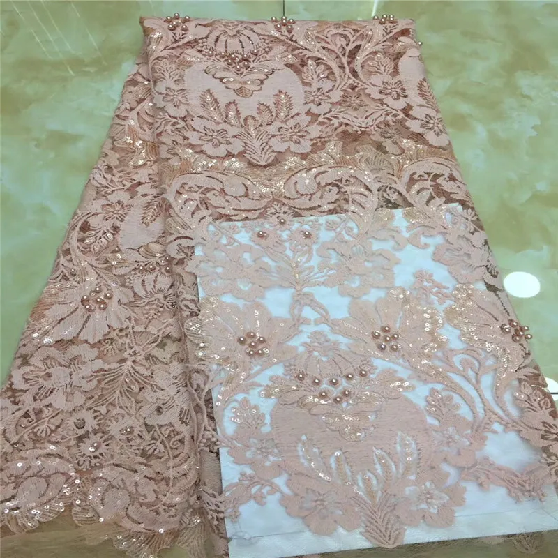 Африканская кружевная ткань 3D цветок высокое качество 2019 красные пайетки