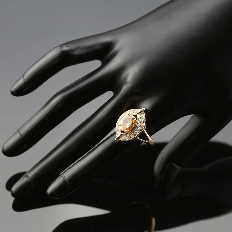 Оранжевый морганит стильный набор украшений для женщин белый циркон золотого