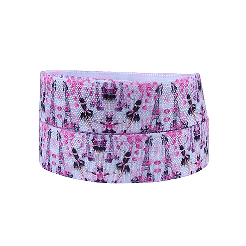 

Dancing girl and flower petals printed Valentine fold over elastic