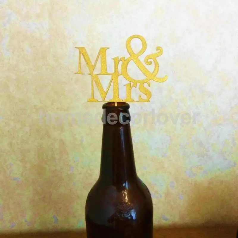 Золотые блестящие топперы для торта Mr Mrs Свадебная вечеринка 20 шт. | Дом и сад