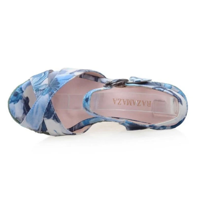 ZALAVOR/Женская обувь на высокой танкетке Женские Босоножки каблуке с перекрестными