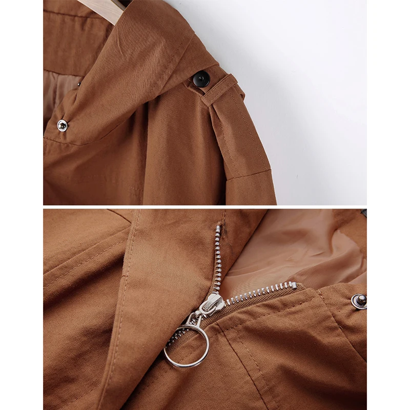 Женское пальто Тренч средней длины с капюшоном Элегантное повседневное длинным