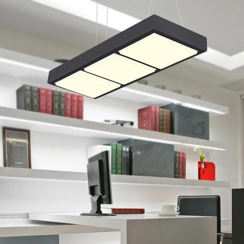 Офисные светодиодные прямоугольные подвесные светильники Lustre Pendente shool class room