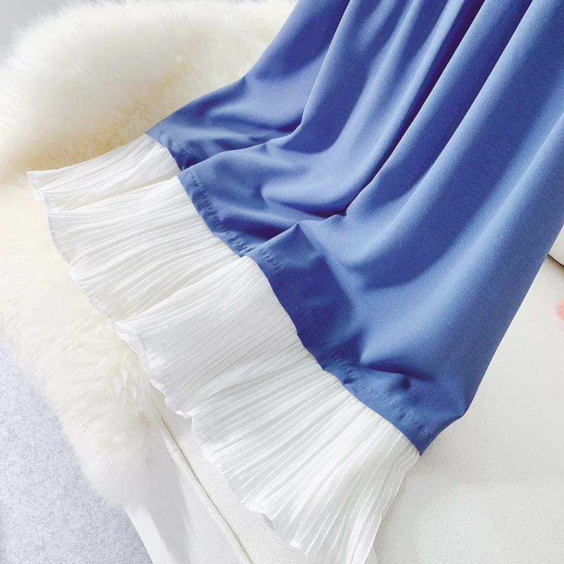 REALEFT 2020 Новое поступление летние женские шифоновые Лоскутные гофрированные