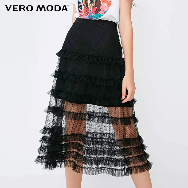 Vero Moda Весна Лето средней длины шелковые кружева торт юбки | 318316539 Женская одежда