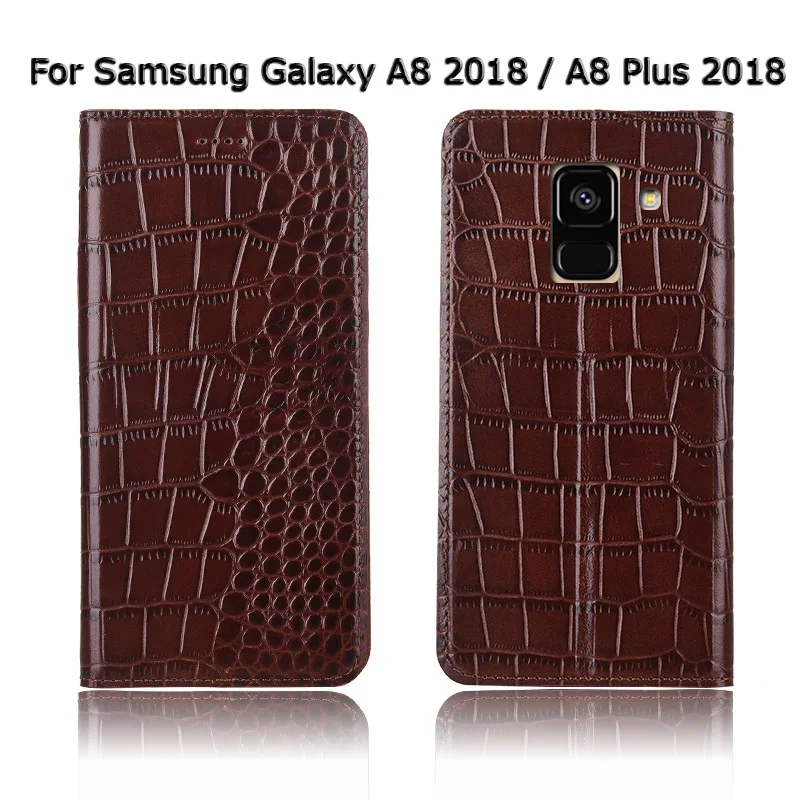 Чехол для телефона с крокодиловой текстурой Samsung Galaxy A6 A7 A8 A9 Plus чехол книжка из 2018