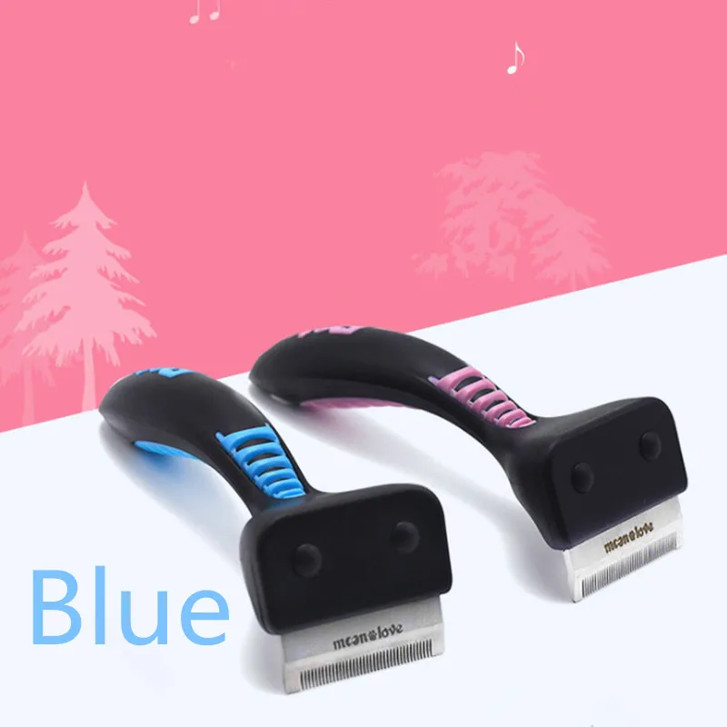 Blue Щетка для удаления волос для собак и кошек, расческа, инструменты для ухода за домашними животными, триммер для волос, расческа для кошек и собак - Цвет: Blue