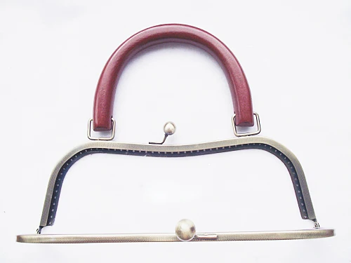 26 см большой размер металлическая рама для кошелька застежка с деревянной ручкой