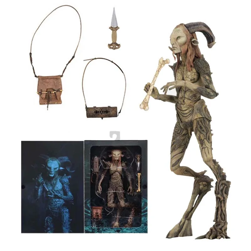Faun with box NECA фильм сковородки лабиринт El Laberinto del Fauno Faun Ofelia ПВХ фигурка модель игрушка кукла подарок - Цвет: Faun with box