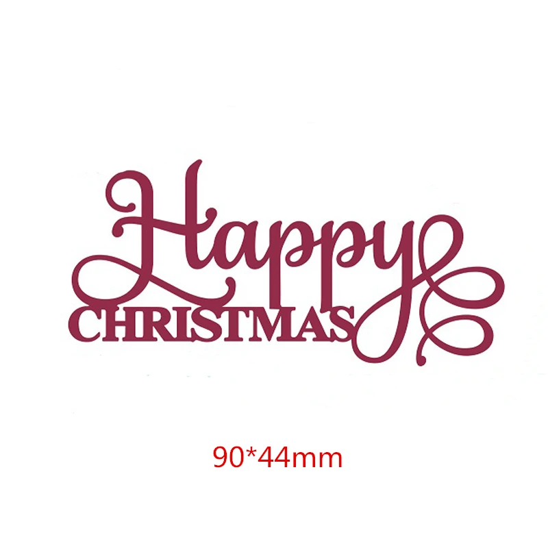 Happy Christmas Рождественские слова "пусть вы Рождество Искра" металлические Вырубные штампы для скрапбукинга бумаги фотоальбома открыток Декор - Цвет: Happy Christmas