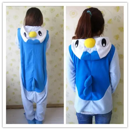 Аниме Покемон синий пингвин пиплип косплей с капюшоном пижамы Толстовка для