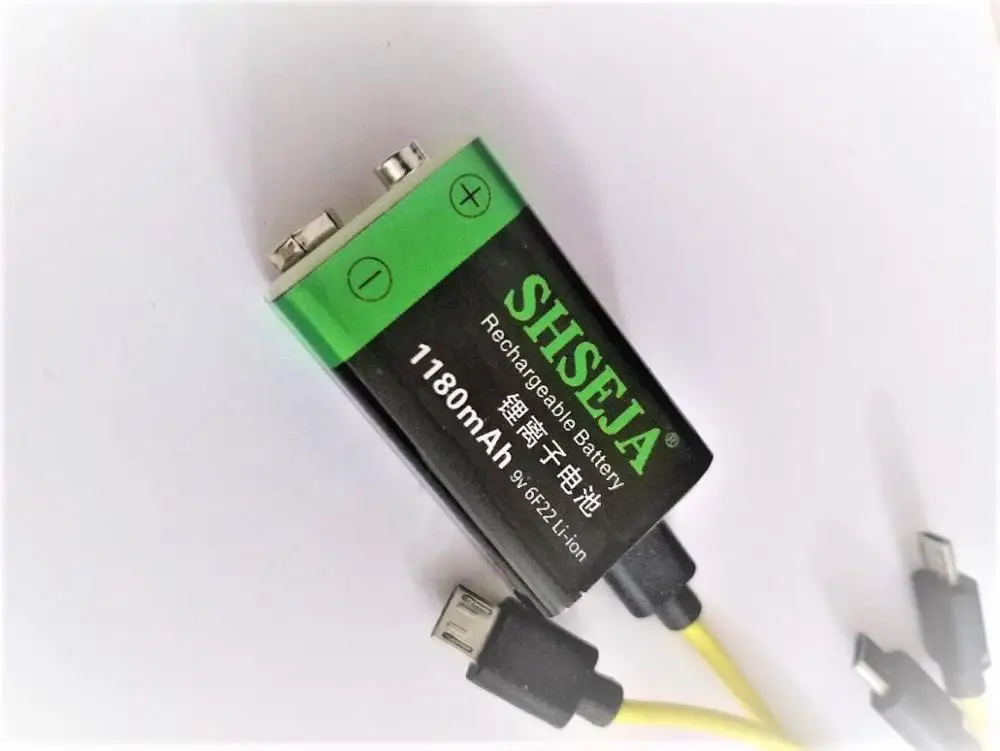 9V литиевая li-po литий-ионная аккумуляторная батарея 1180mAh 9V USB Батарея