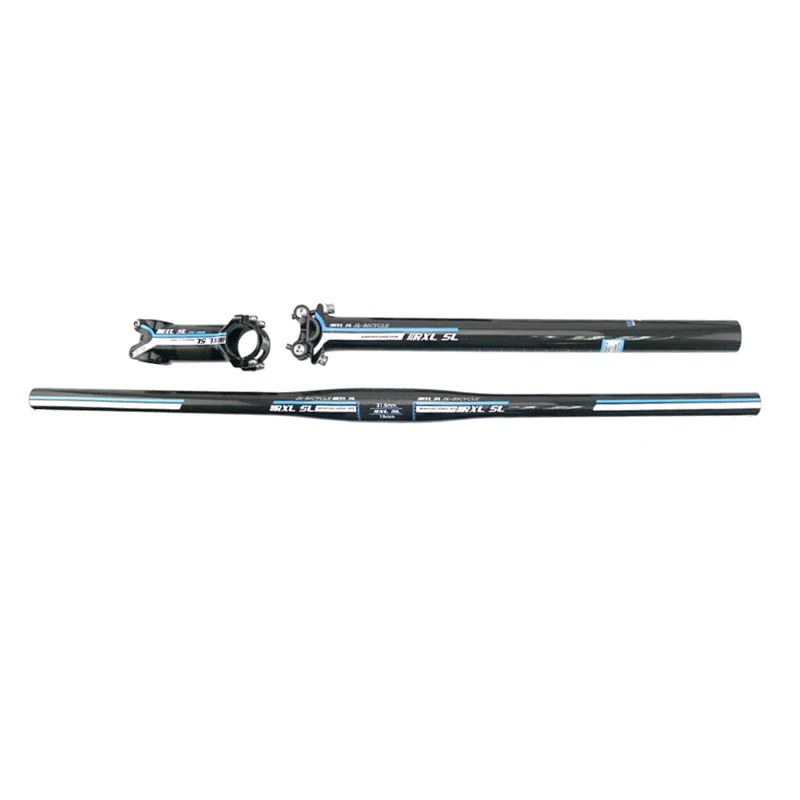 Set 22 RXL SL руль для велосипеда углеродный Mtb набор 3K стебель+ Sest Post+ Плоский/подъемный руль 31,8 мм однообразный руль для горного велосипеда - Цвет: Set 22