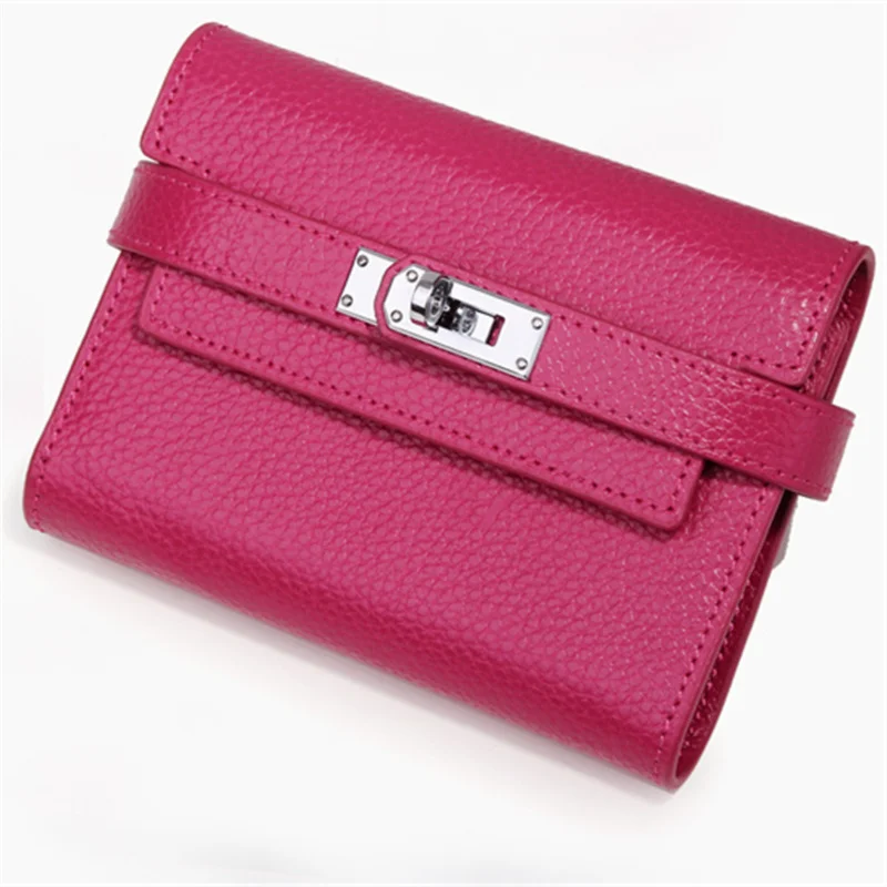 Кошелек Bisi Goro Женский короткий из воловьей кожи с металлическим замком