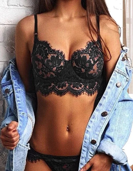 Сексуальное женское нижнее белье комплект кружевного нижнего белья прозрачный