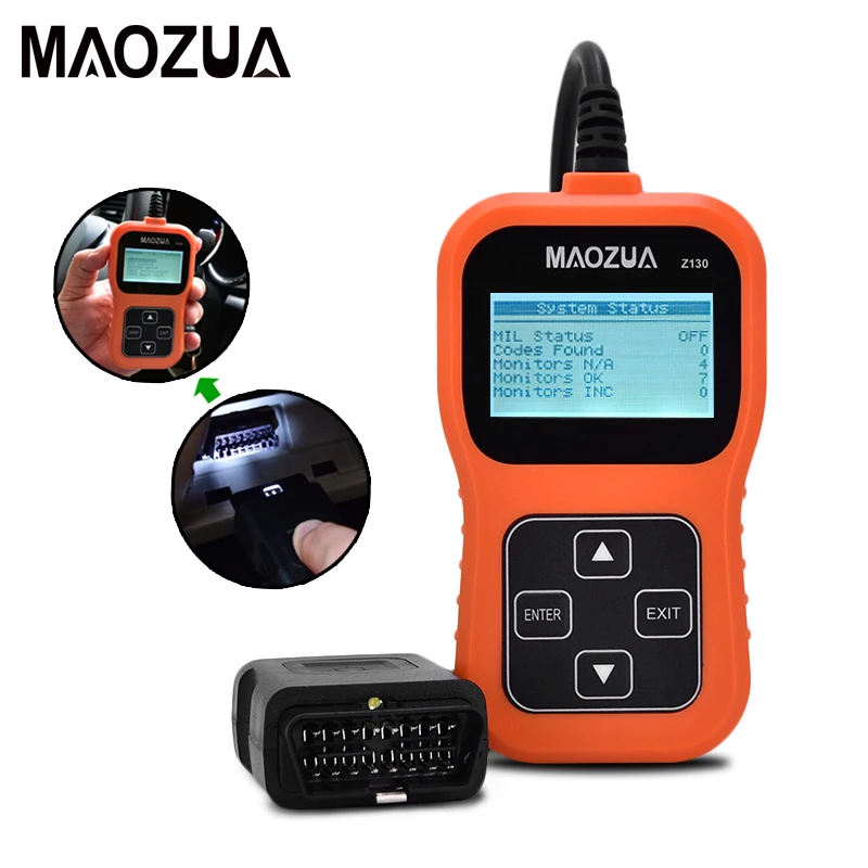 

Автомобильный сканер Maozua Z130 OBD2 OBD диагностический инструмент автомобильный считыватель кодов сканирующий Инструмент лучше, чем AD310 ELM327 OM123