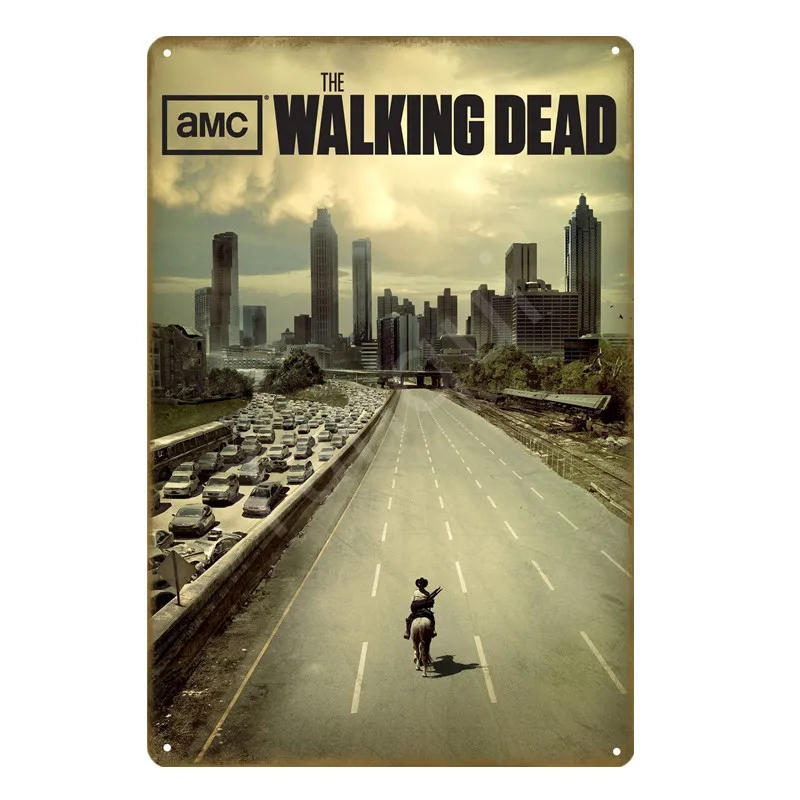 Ретро Настенный декор Ходячие мертвецы металлический постер американская ТВ