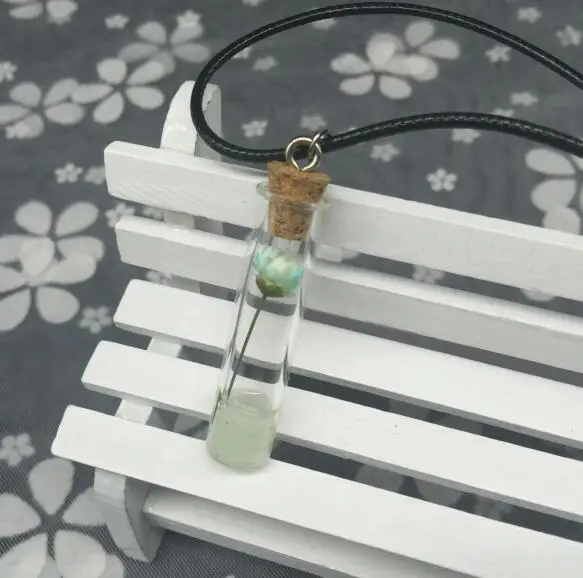 1 шт. сушеный цветок diy светящиеся пески кожа цепочка ожерелье эфирное масло