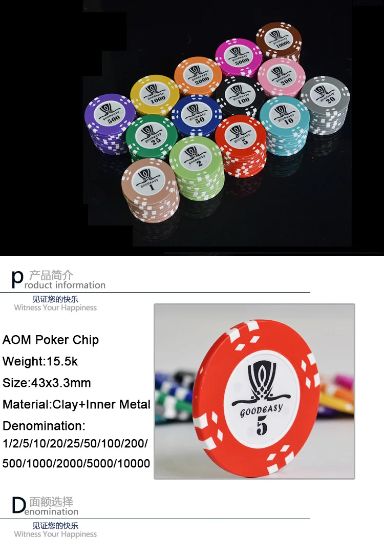25 шт./лот AOM Texas Hold'em покер чип наборы с внутренним железом покер металлические монеты Монте Карло покер глина покер клуб аксессуары