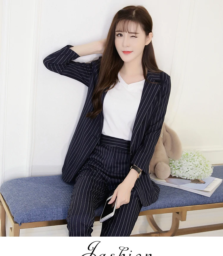 Women's suit female new style fashion dress casual striped office lady OL professional uniform two / piece |