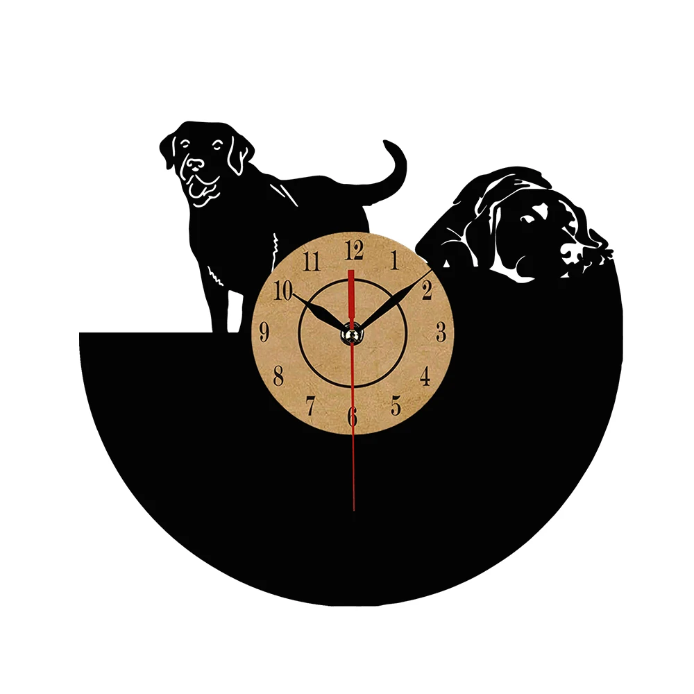 2019 Горячая виниловая запись настенные часы собака дизайн с кварцевым механизмом