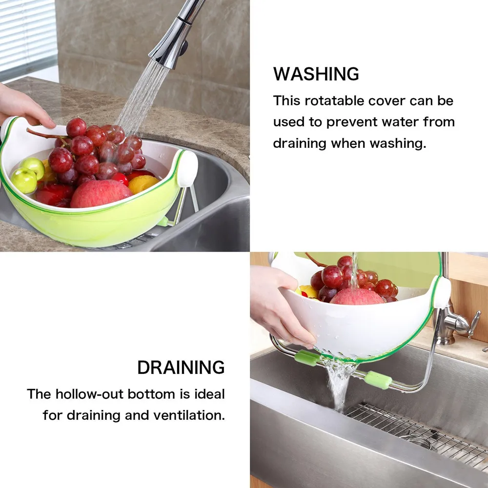 Чаша для мытья фруктов вращающаяся на 360 градусов крышка держатель Центральная