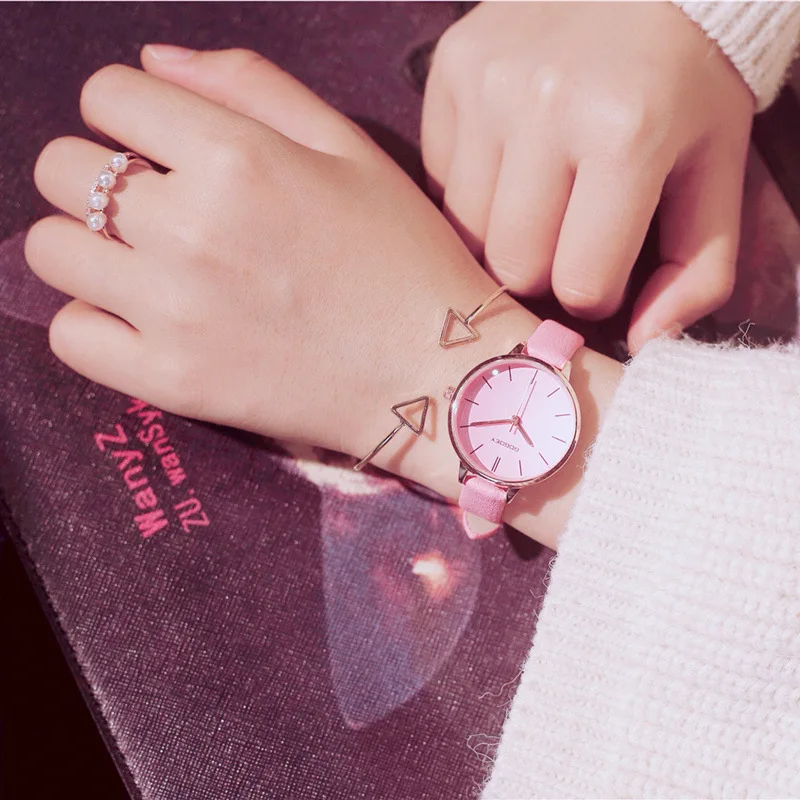 Минималистичные OL простые изысканные Женские кварцевые наручные часы