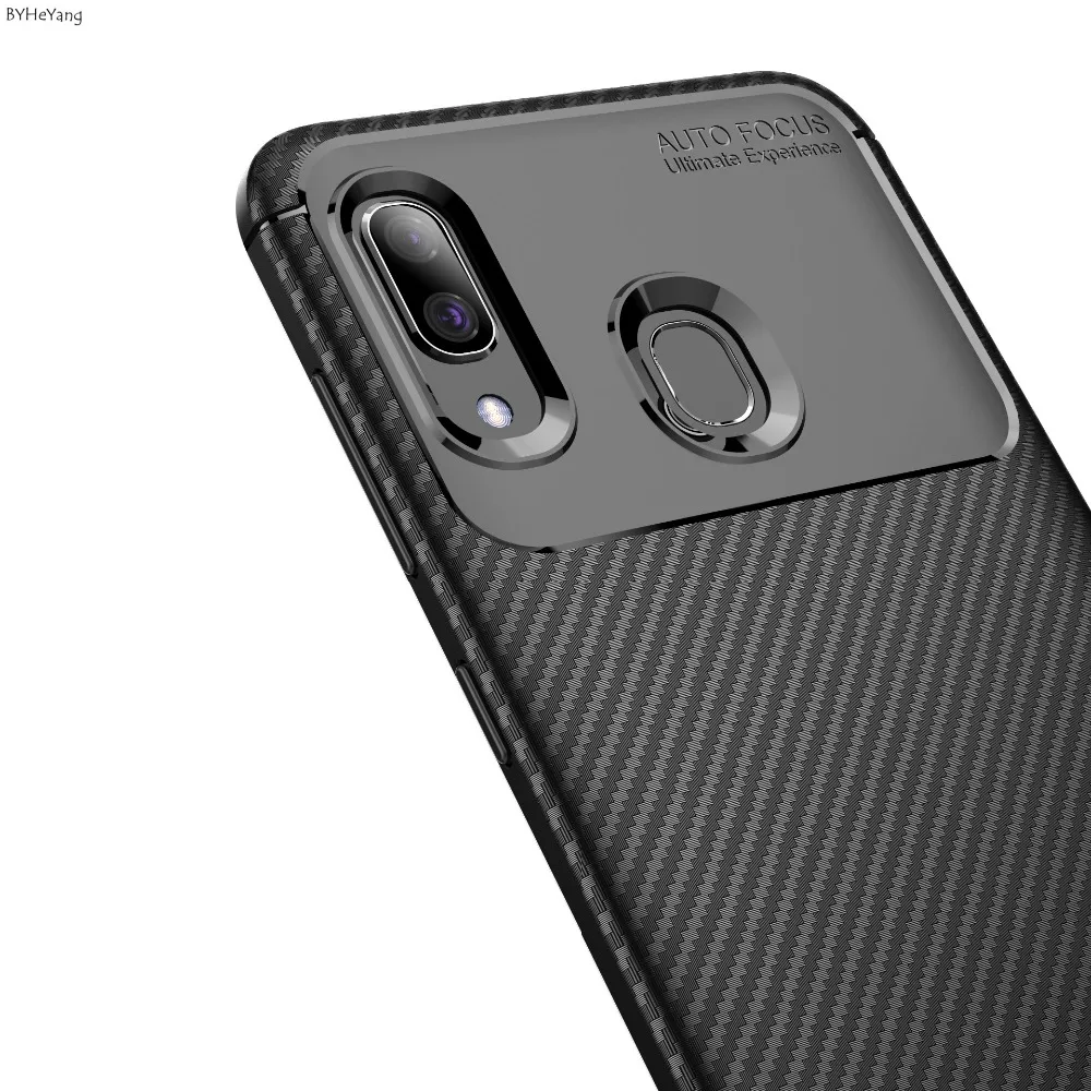 Для Samsung Galaxy A30 чехол Мягкая силиконовая задняя крышка из углеродного волокна ТПУ