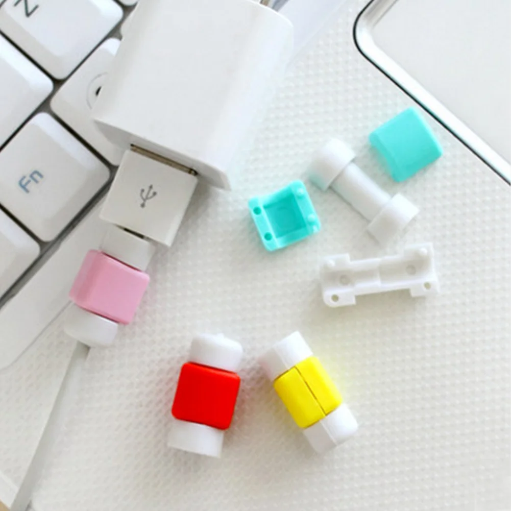 Милый USB кабель защитный рукав Защита провода крышка 8 Pin данных зарядное устройство линия протектор для Apple случайный цвет