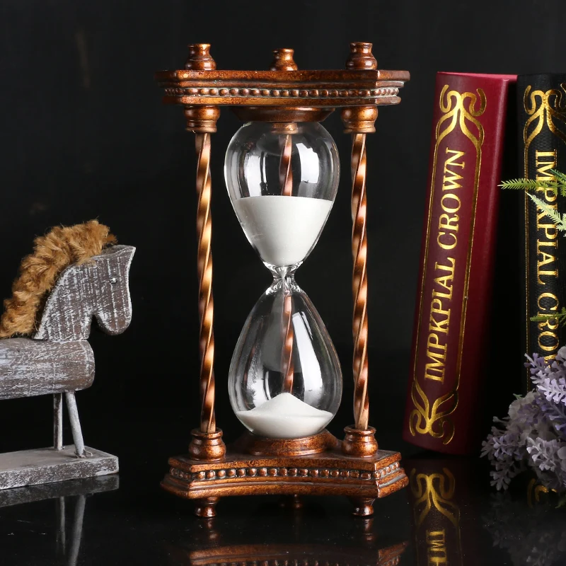 値段 を時間スパイラル砂時計30分創造女性誕生日ゴールド銅の装飾品ホーム家具ヨーロッパの装飾デスクトップ