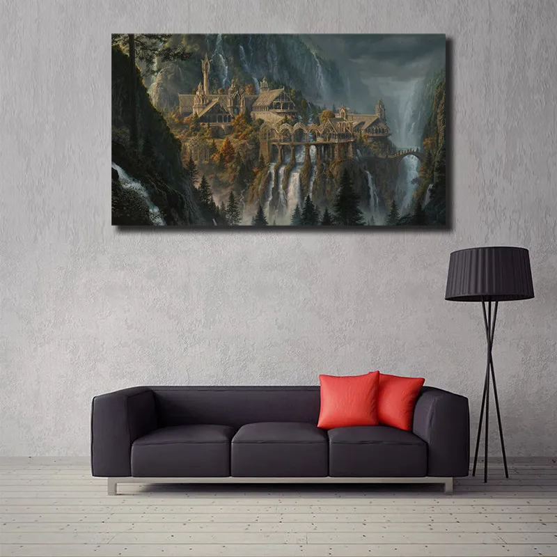 Lotr Rivendell Властелин колец плакаты Хоббита HD Печать на холсте украшение на стену, живопись маслом Декоративная картина Современное украшение дома