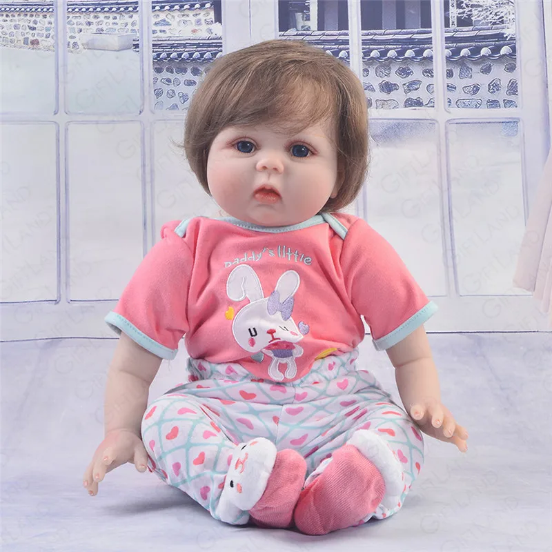 Кукла Reborn Baby 22 дюймов Розовая кукла мягкая хлопковая милая с кроликом принцесса