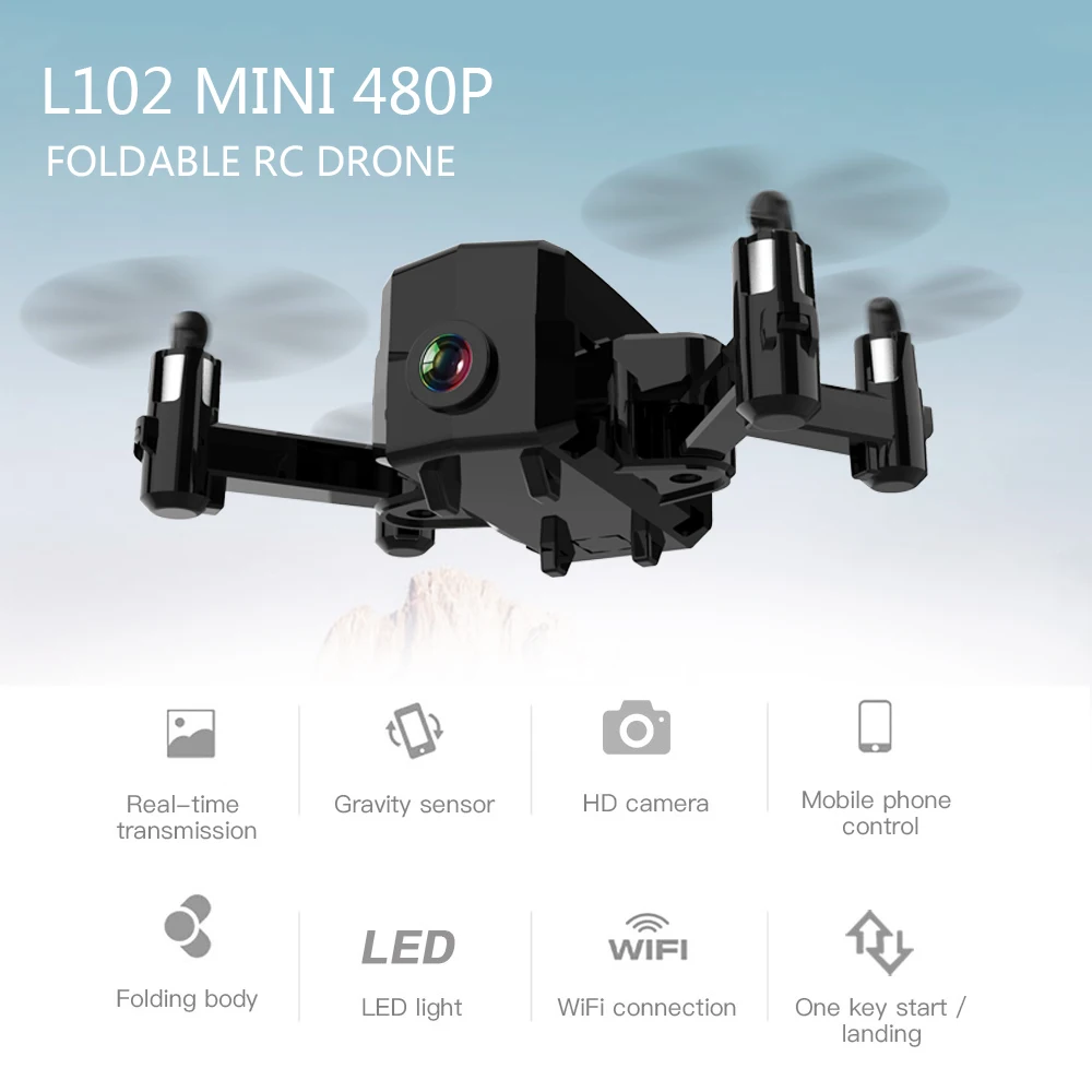 L102 мини дрона с дистанционным управлением Камера 420P 720 Wi Fi FPV оптическим