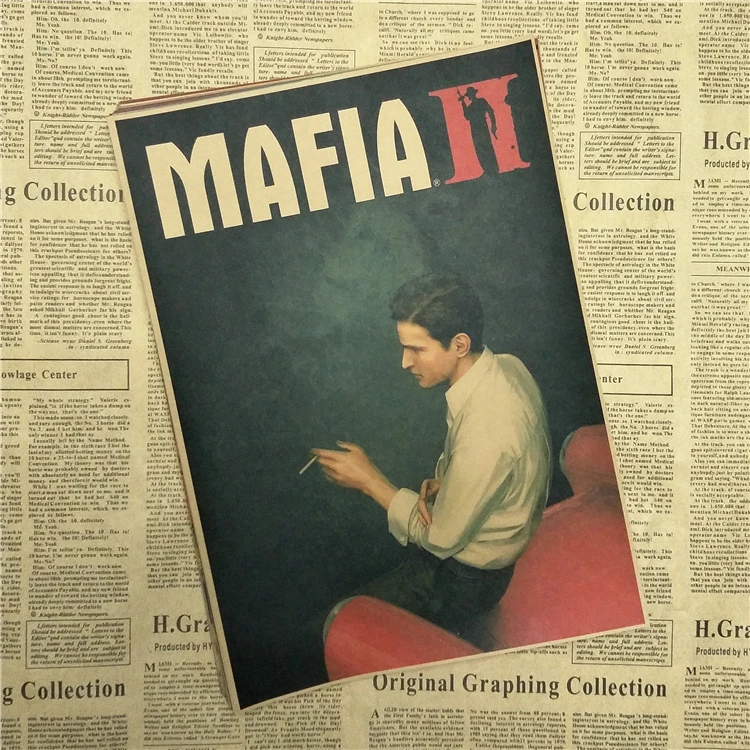 Постер мафия/игра выживаемость дорожная крафт-бумага плакат бар кафе гостиная