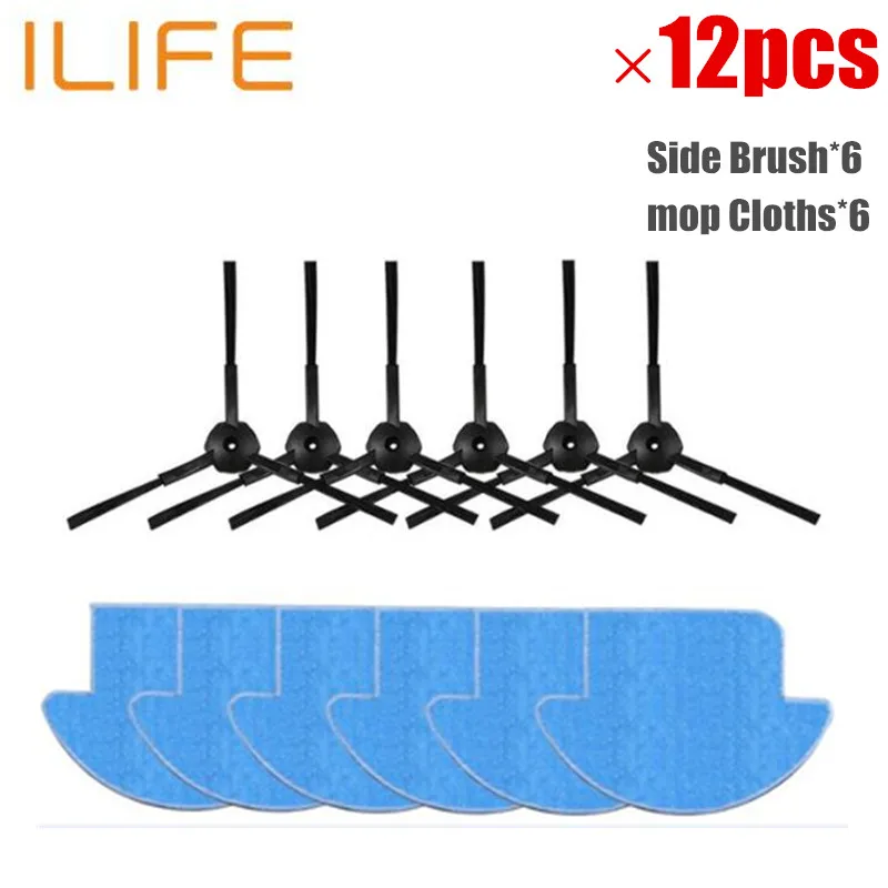 Набор деталей для робота пылесоса ilife v7s pro 13 шт./компл. (тряпочка * 6 + боковая щетка