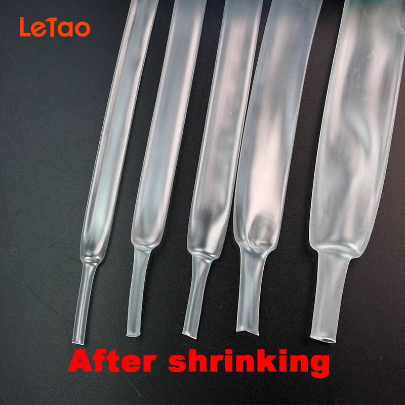 1 м/лот термоусадочная трубка прозрачные трубки упаковка 22 мм 25 30 35 40 50 60 кабельная