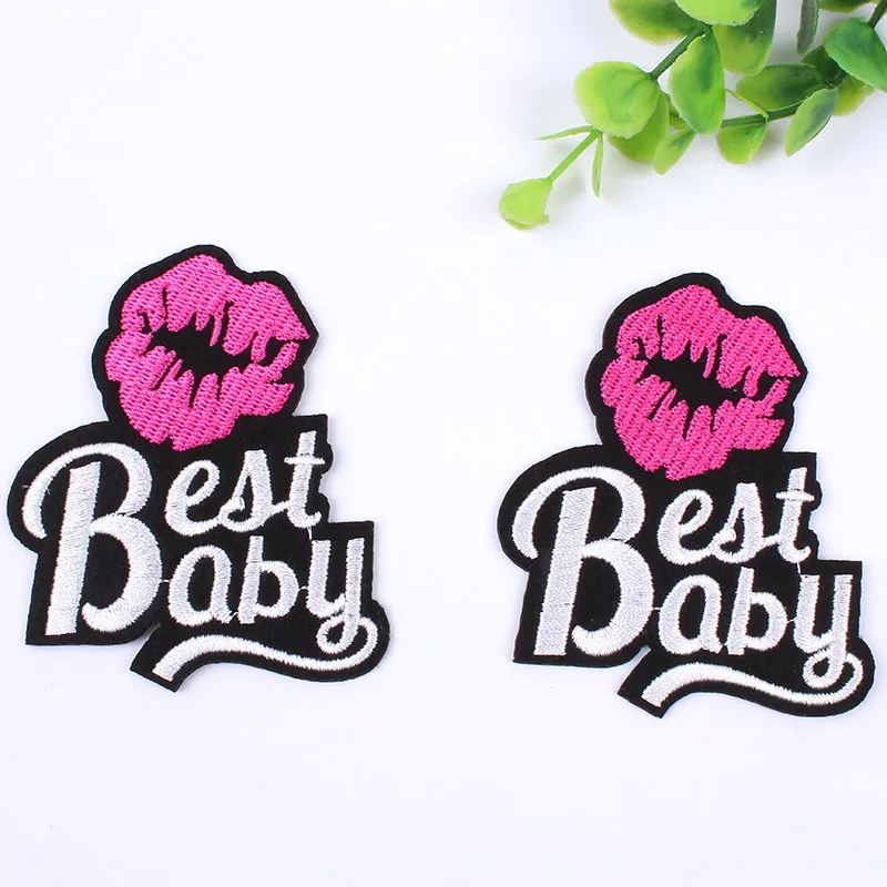 5 шт./лот качественная вышитая нашивка с изображением рта мультяшная одежда