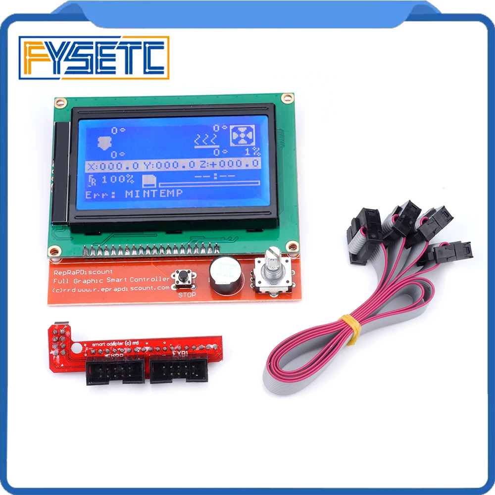 12864 ЖК пандусы Smart Parts Ramps 1 4 контроль ler панель управления LCD Дисплей Монитор синий