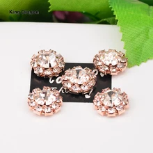 New Arrival Rose Gold Rhinestone Embellishment Phone Decoration 13MM 20PCS/Lot Flat Back DIY Craft Accessories KD561