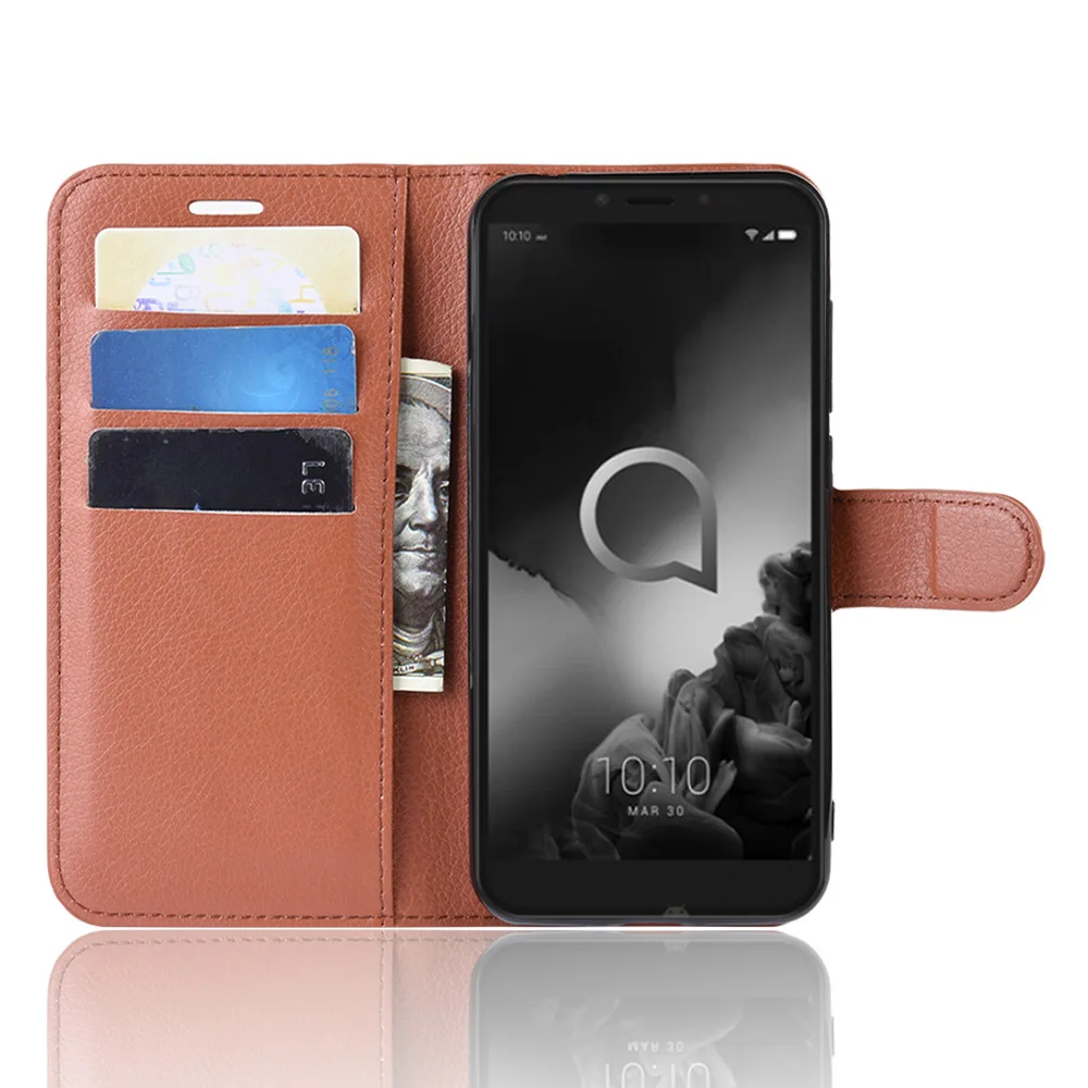 Чехол Кошелек для Alcatel 1S 2019 Стильный чехол из искусственной кожи с функцией