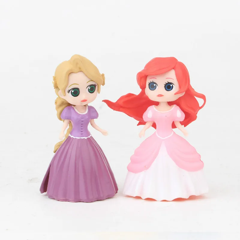 Disney 6 шт./лот игрушки принцессы Q Posket ПВХ Фигурки Белоснежка Мерида куклы детские