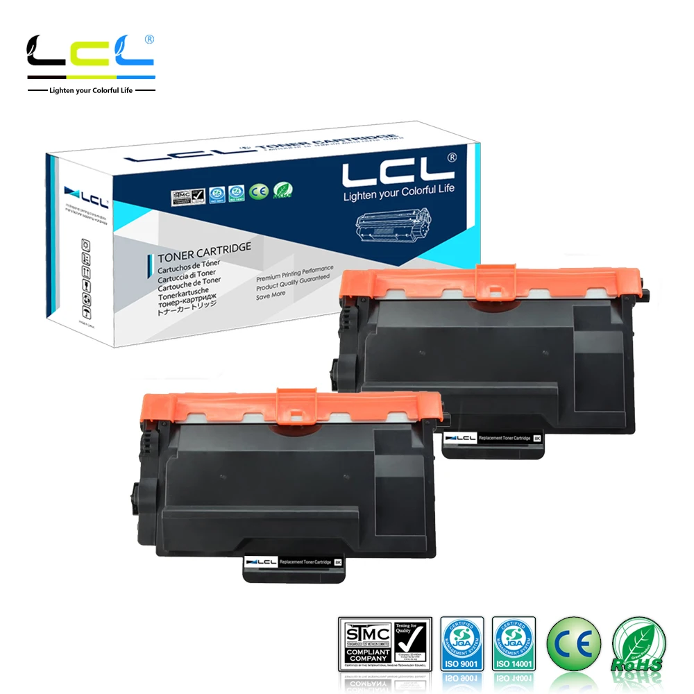 Тонер картридж LCL TN850 TN820 TN3480 TN3430 TN62J TN61J (2 шт. в упаковке черный) совместим с Brother HL