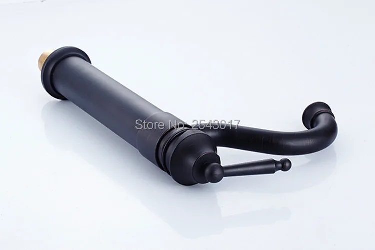 Черный смеситель для ванной комнаты вращающийся на 360 градусов Носик раковины